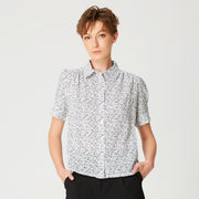 Chemise droite manches courtes à imprimé floral