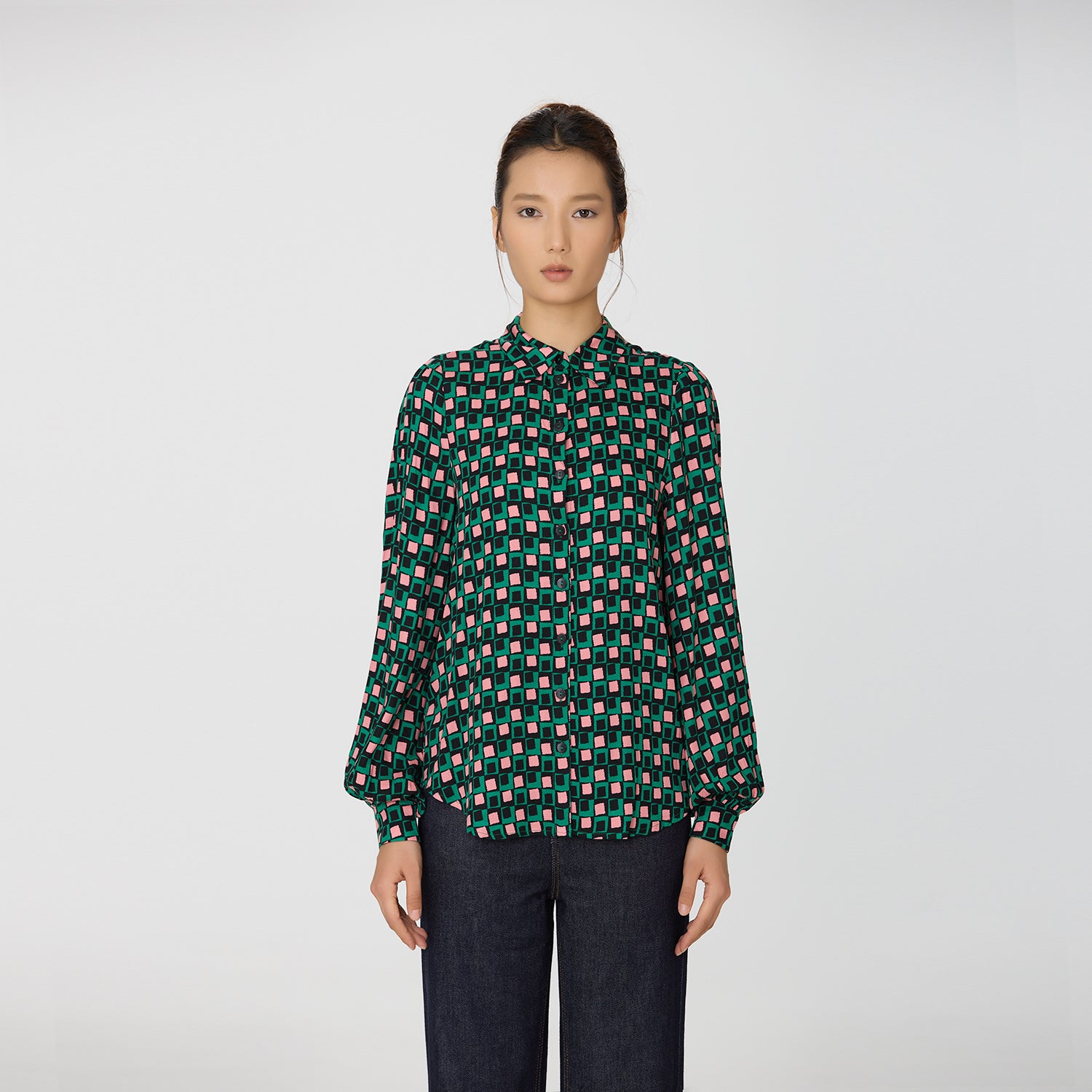 Chemise à imprimé géométrique