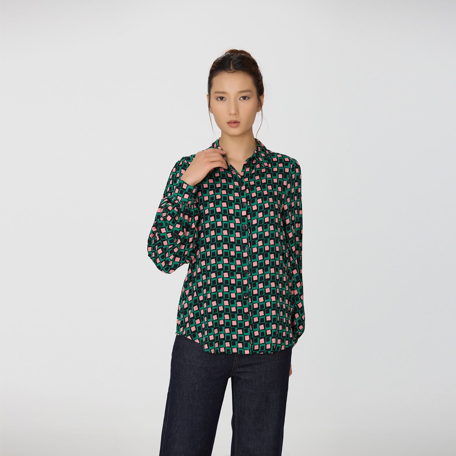Chemise à imprimé géométrique