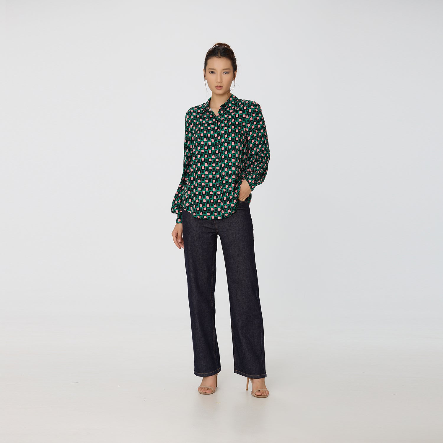 Chemise à imprimé géométrique
