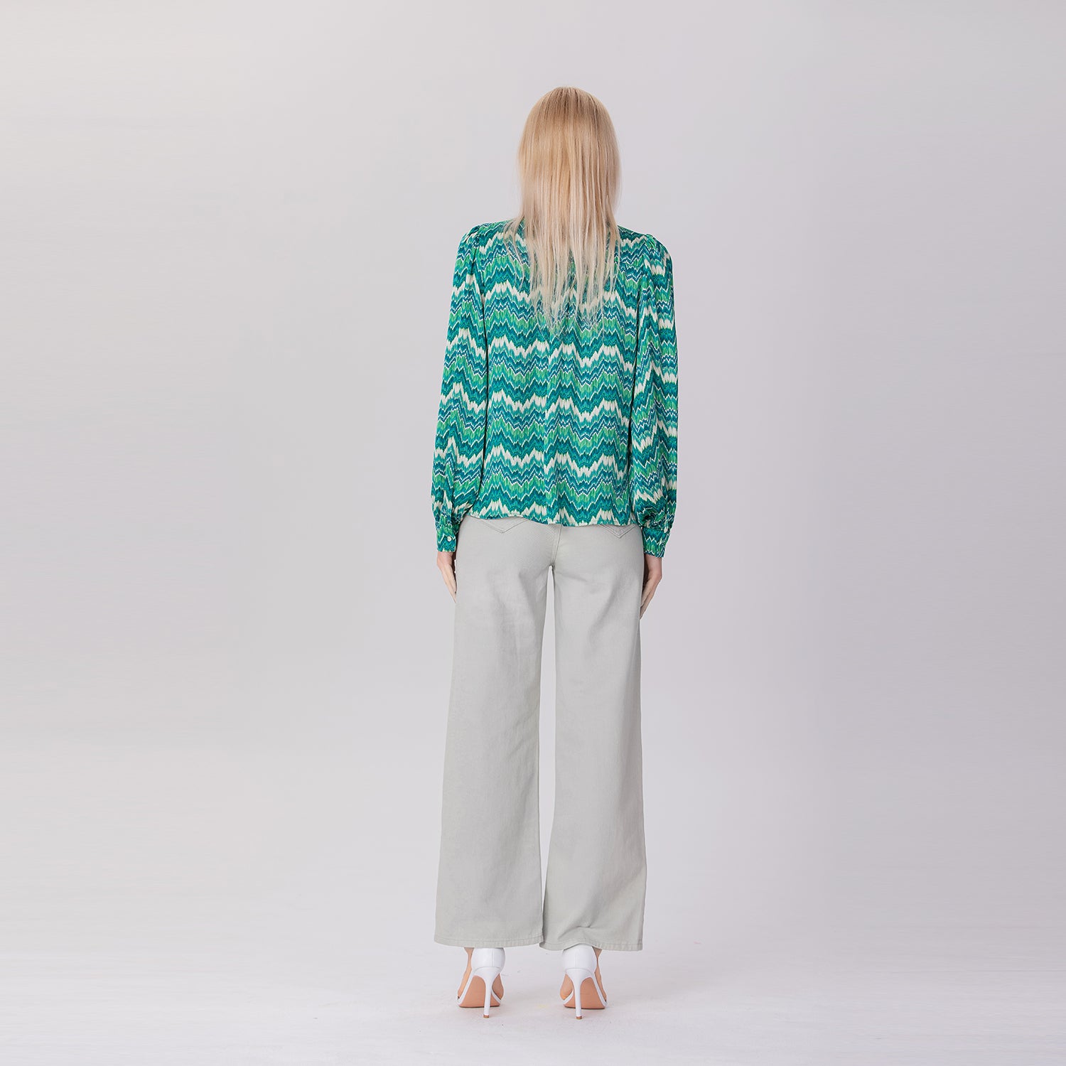 Chemise imprimée abstraite à manches longues