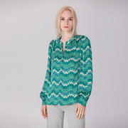 Chemise imprimée abstraite à manches longues