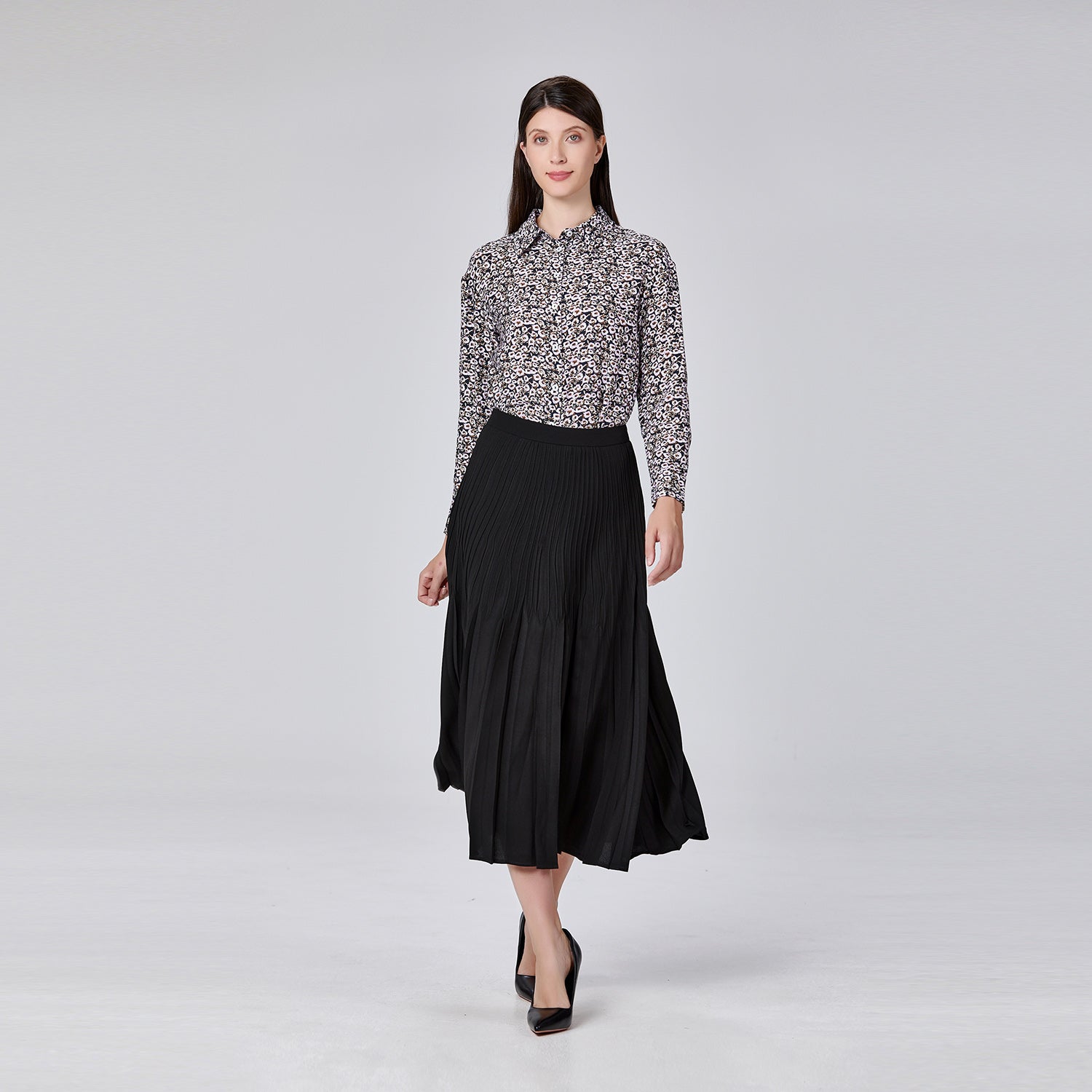 Chemise à manches longues à imprimé graphique