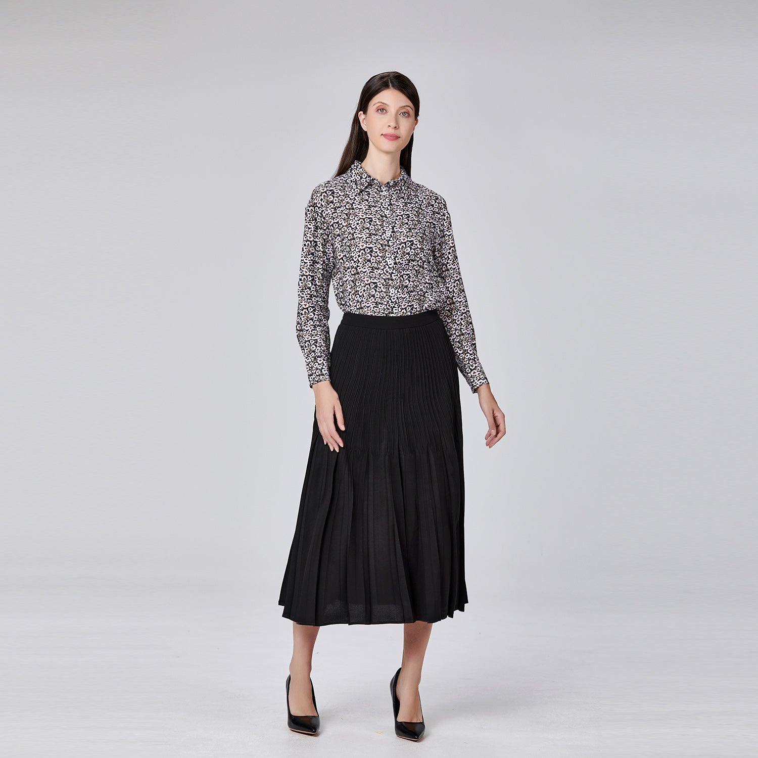 Chemise à manches longues à imprimé graphique