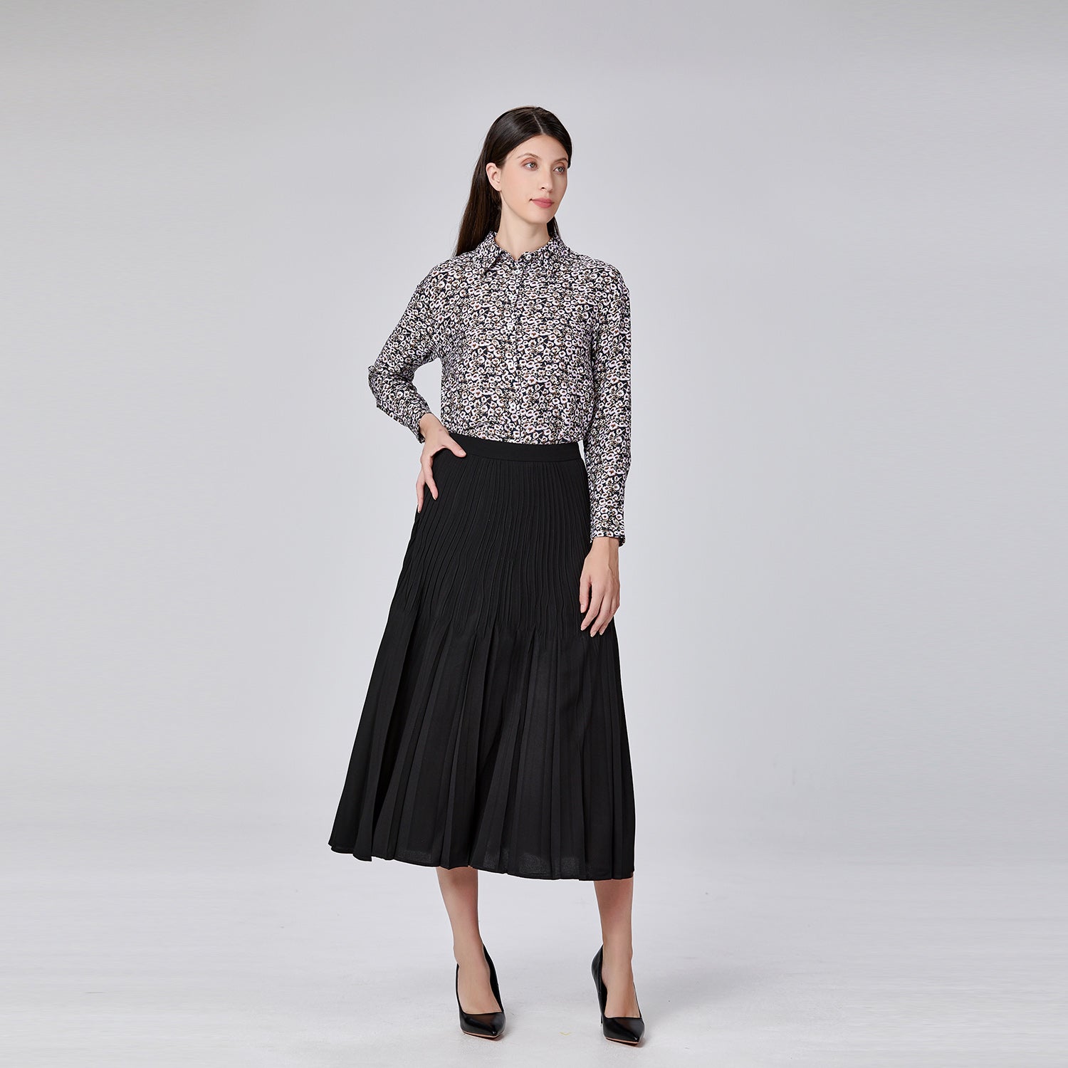Chemise à manches longues à imprimé graphique