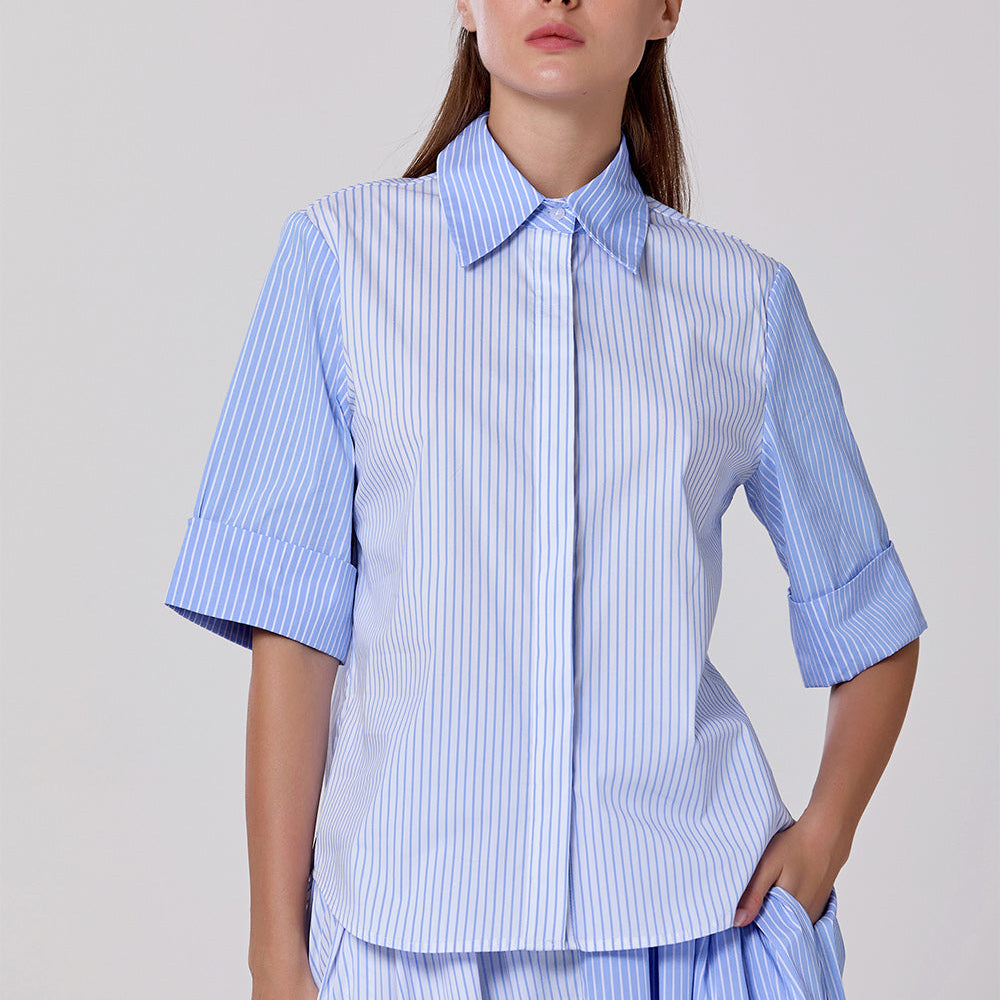 Chemise bicolore en coton