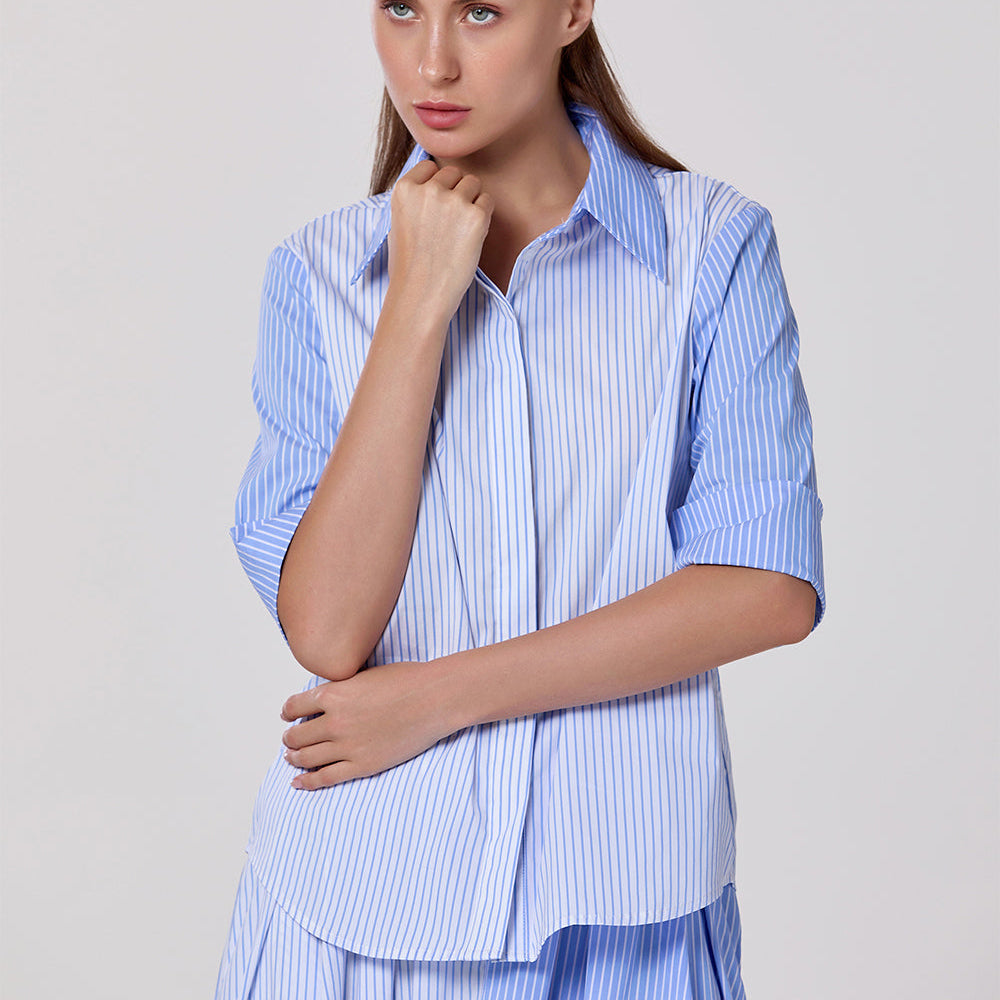 Chemise bicolore en coton