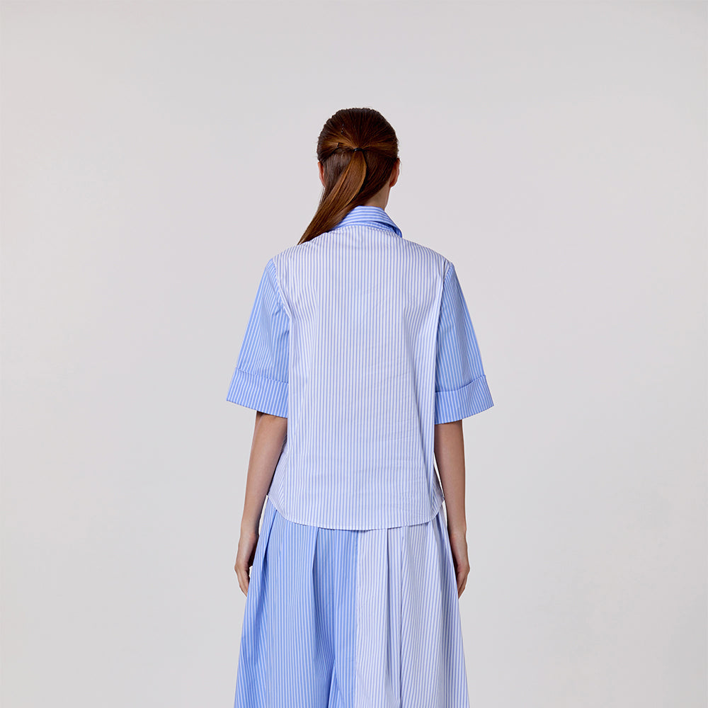 Chemise bicolore en coton