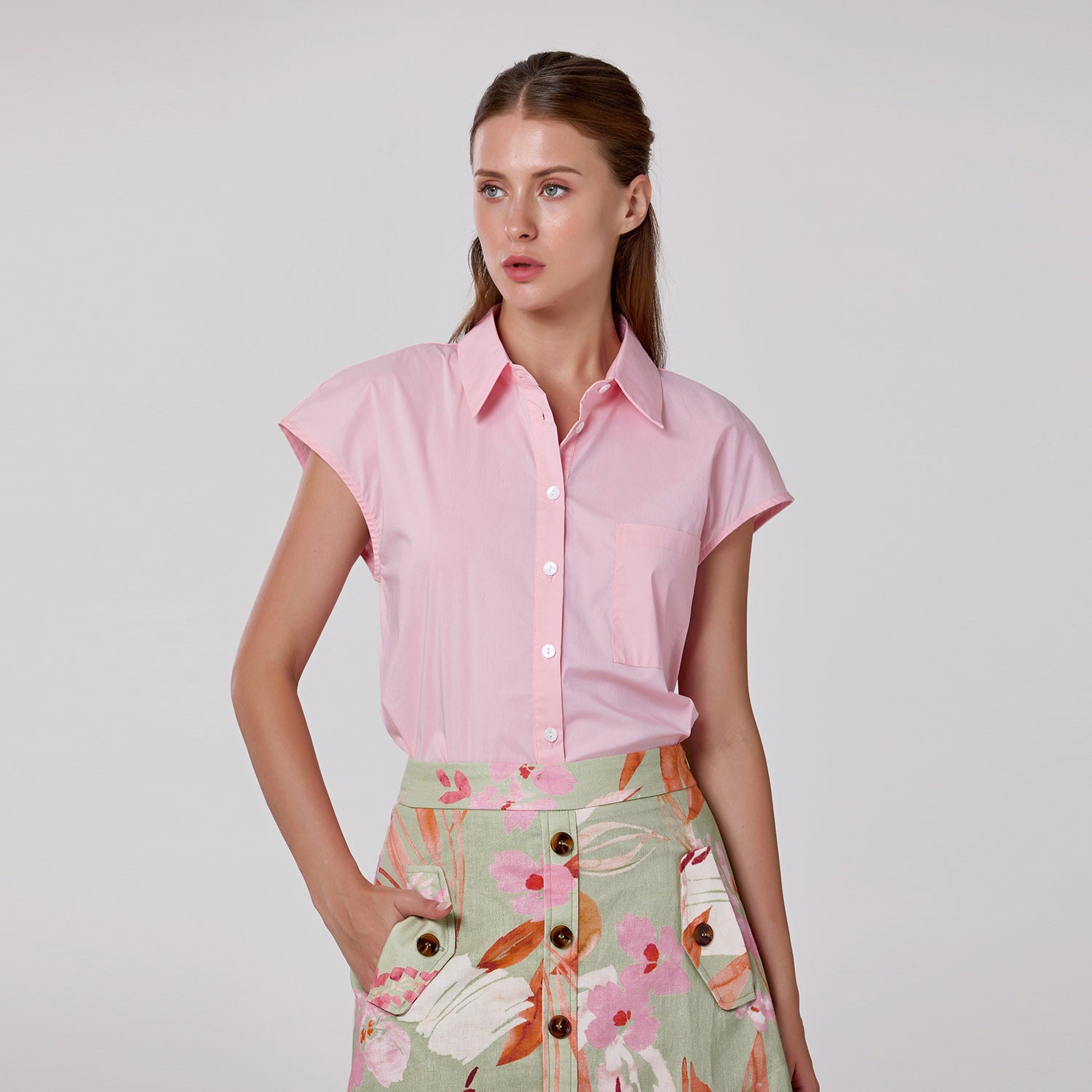 Chemisier manches courtes classique