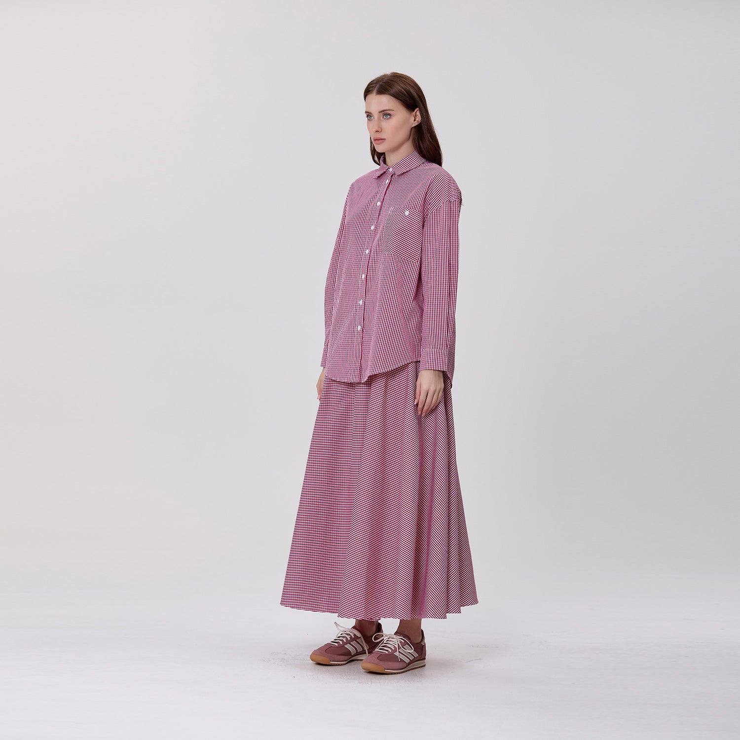 Chemise à rayures en coton avec poche poitrine brodée