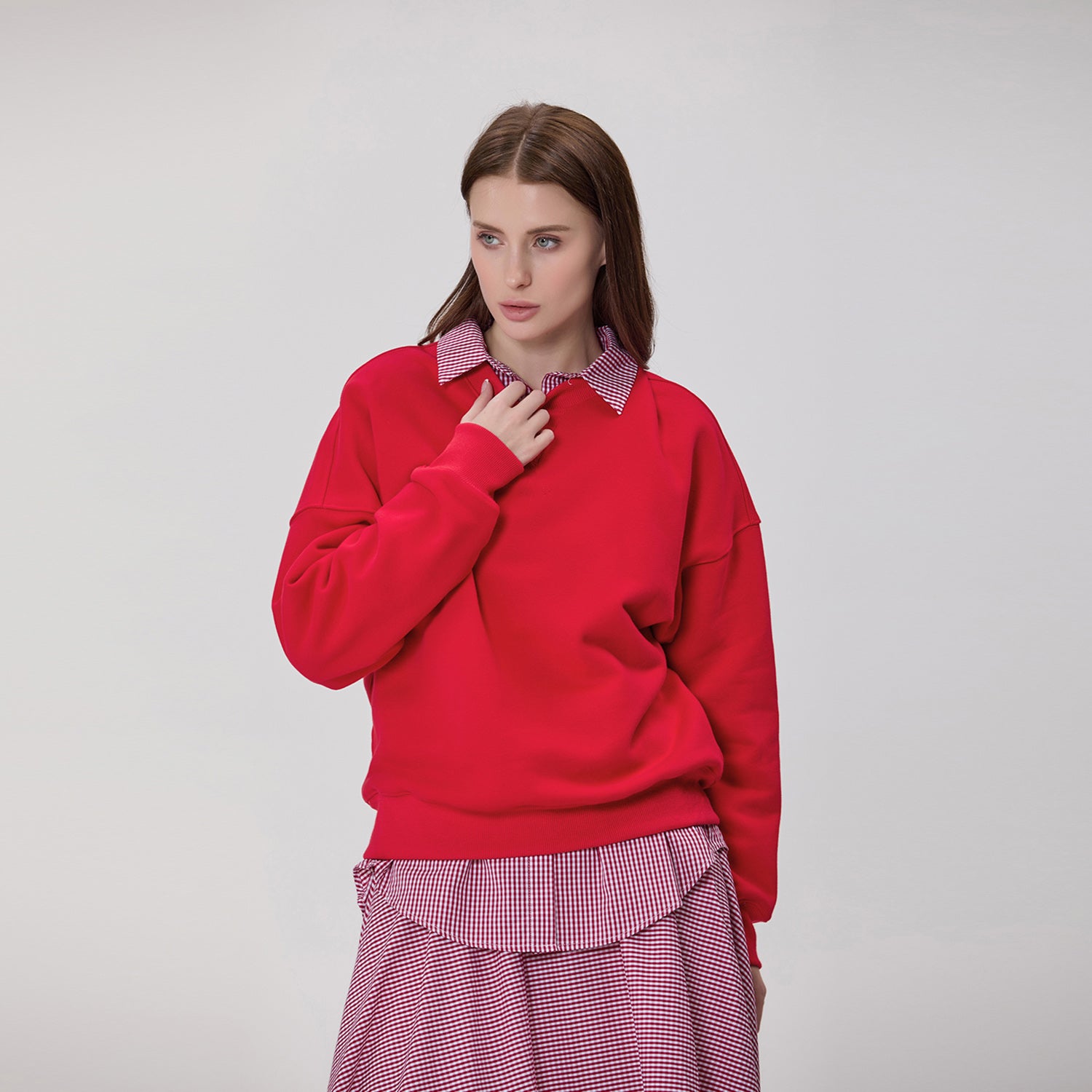 Chemise à rayures en coton avec poche poitrine brodée