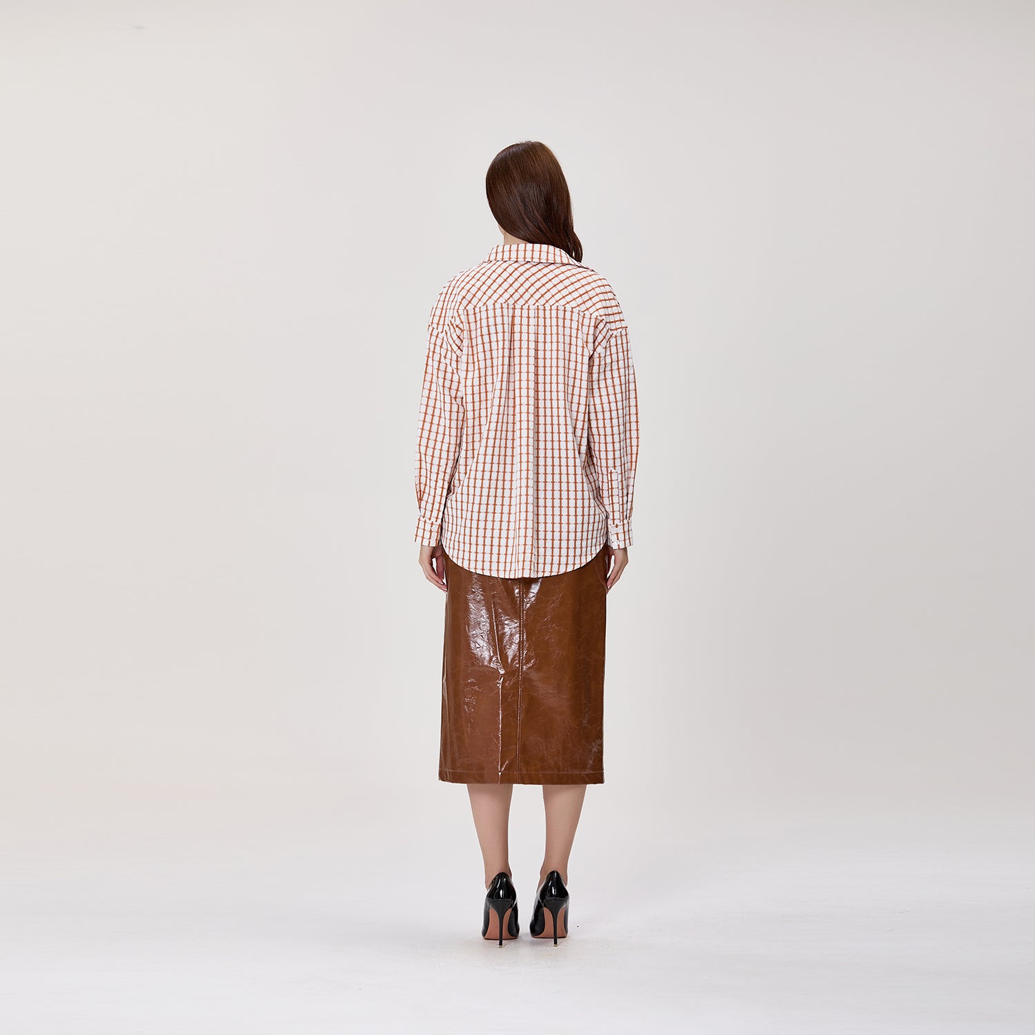 Chemise oversize à carreaux avec poche poitrine