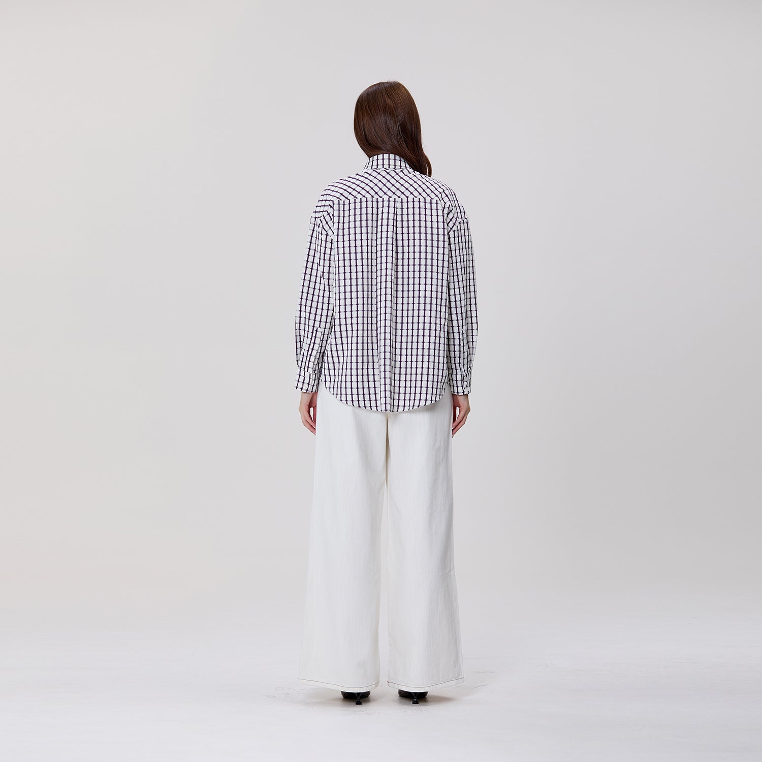 Chemise oversize à carreaux avec poche poitrine