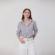 Chemise oversize à carreaux avec poche poitrine