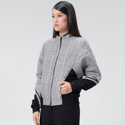 Blouson jacquard bi-matière