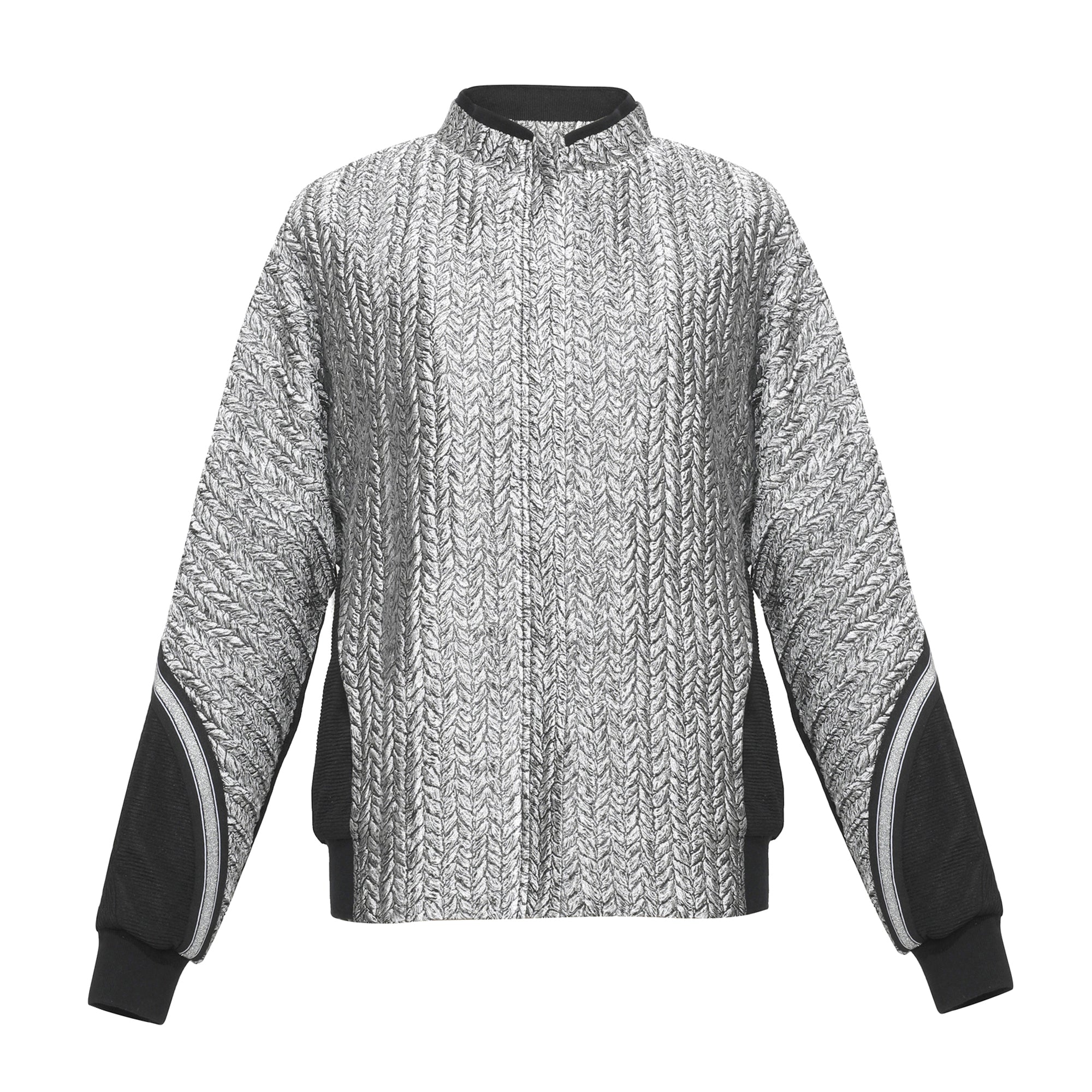 Blouson jacquard bi-matière