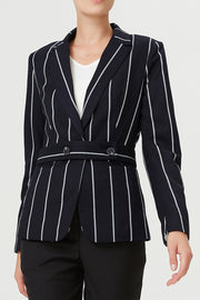 Blazer ajusté à fine rayures