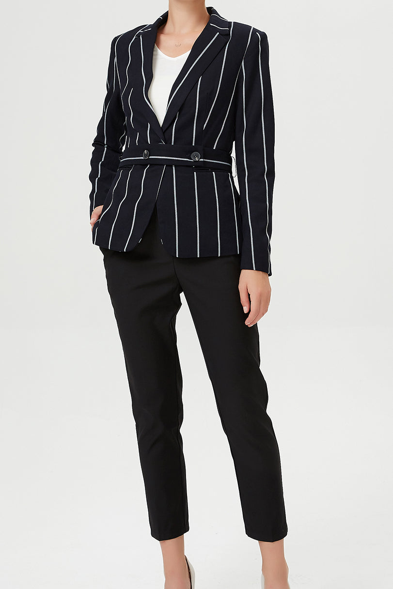 Blazer ajusté à fine rayures