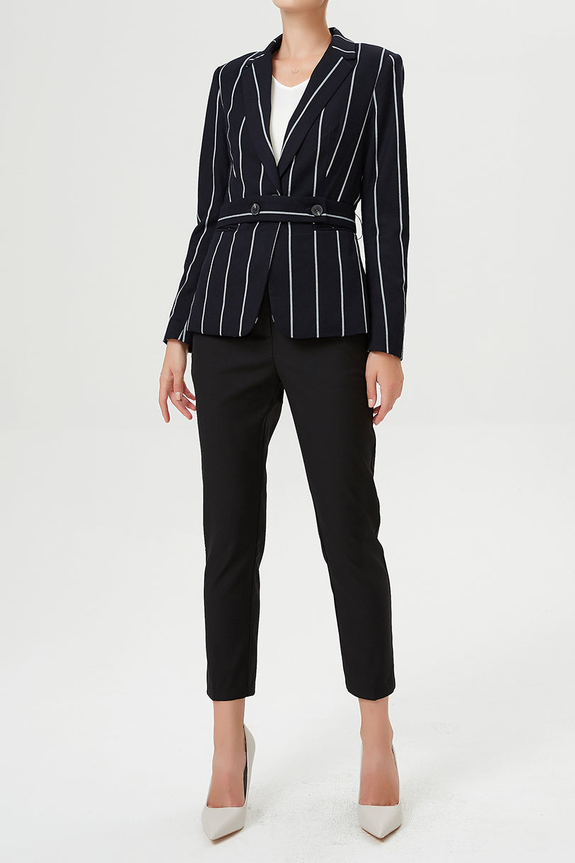 Blazer ajusté à fine rayures