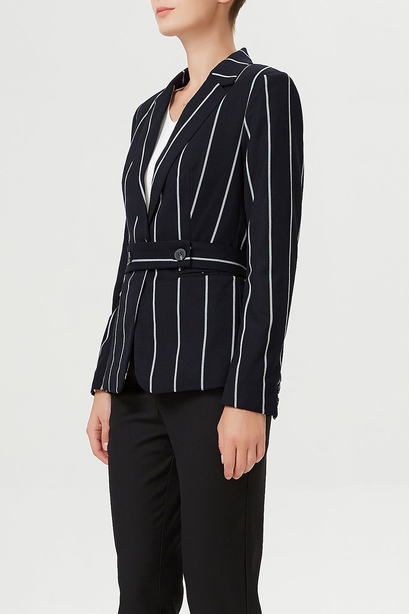 Blazer ajusté à fine rayures