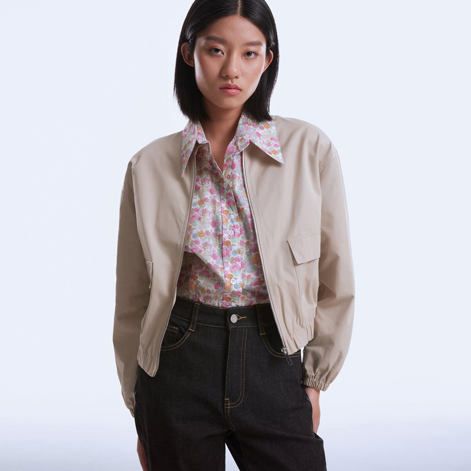 Veste bomber courte simple