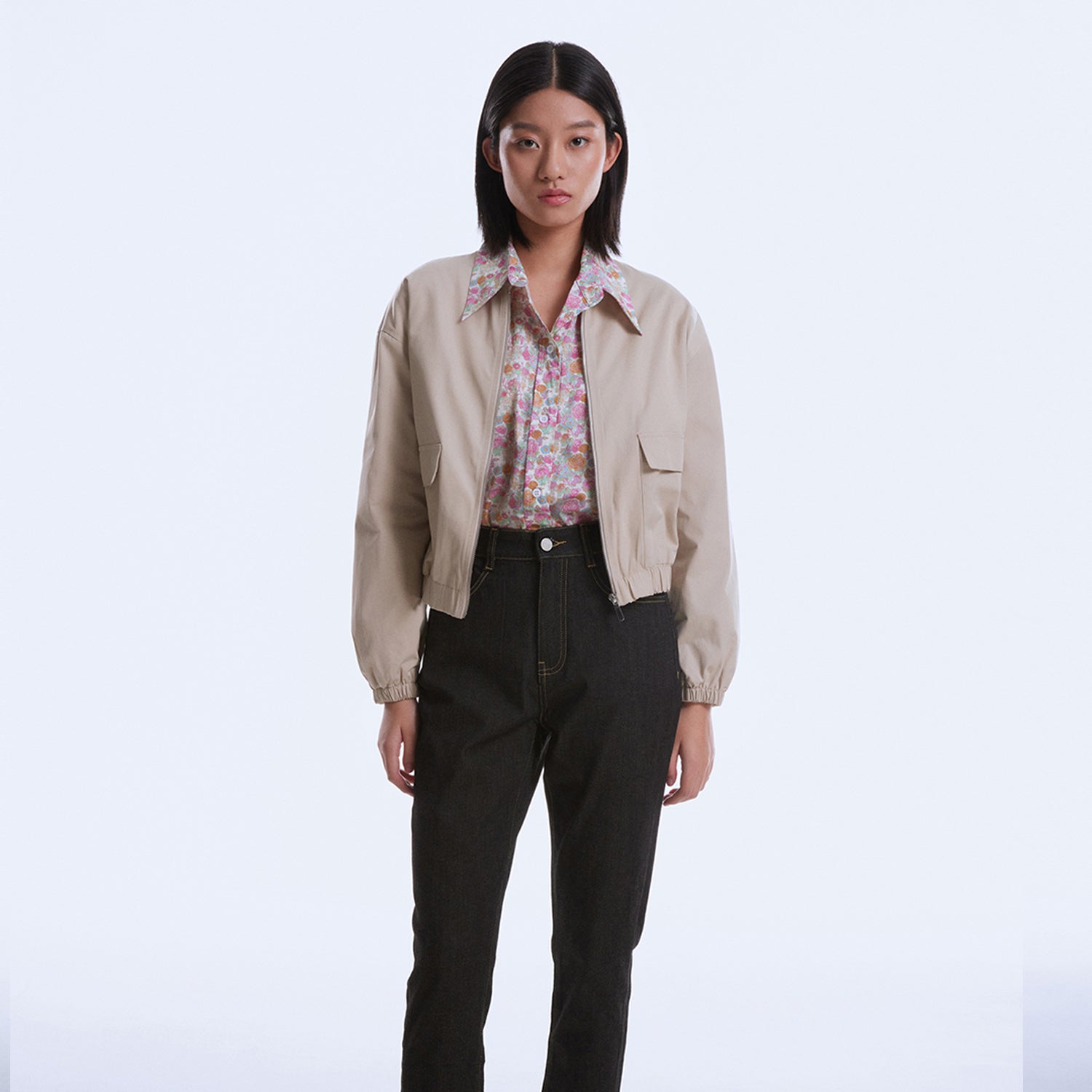 Veste bomber courte simple