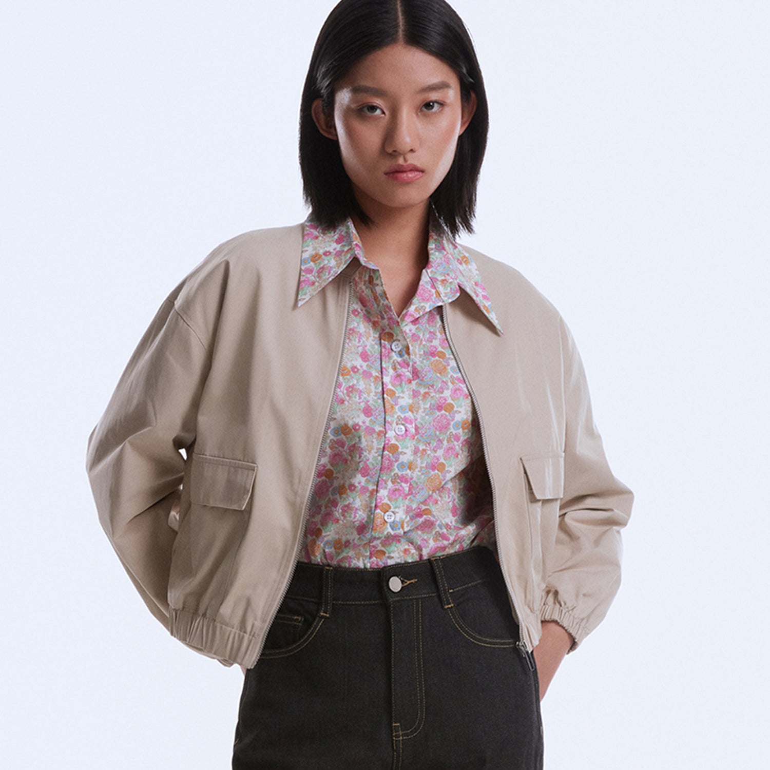 Veste bomber courte simple
