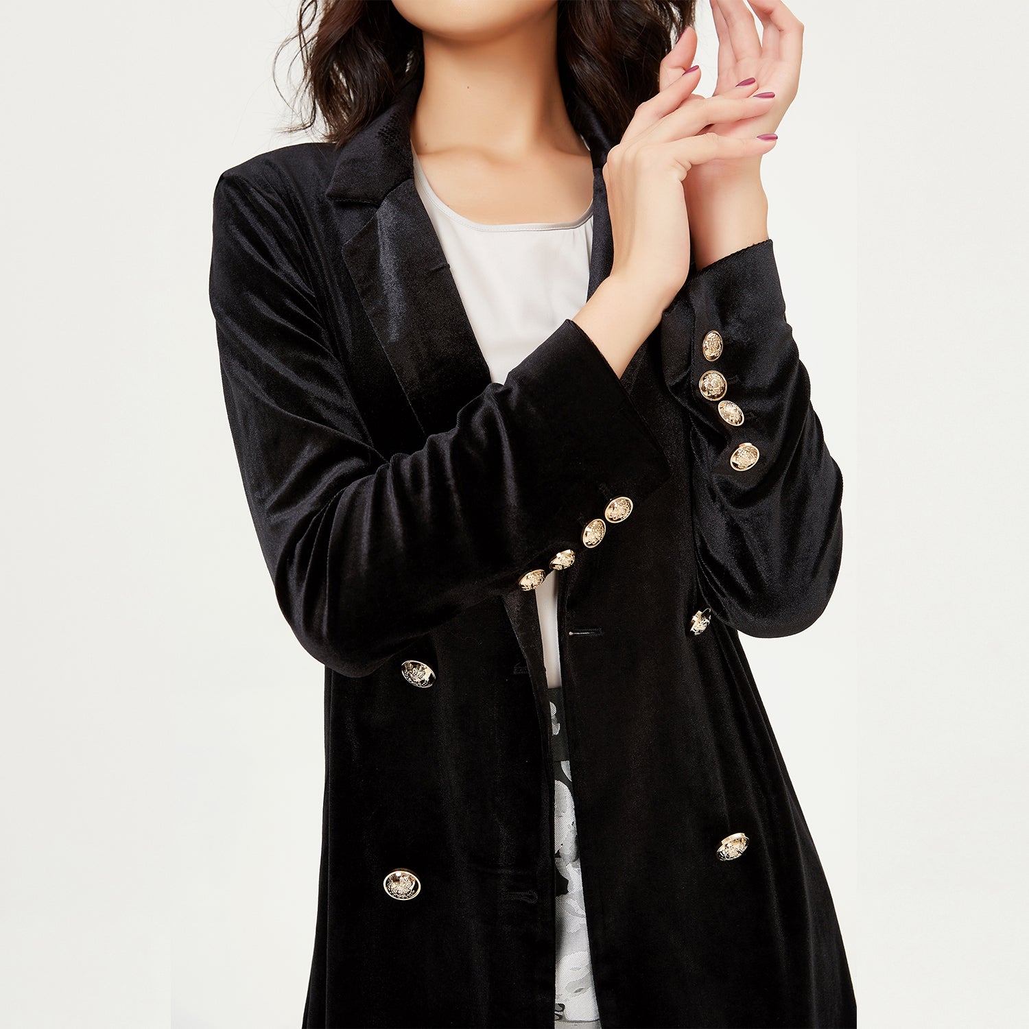 Veste velours double boutonnage