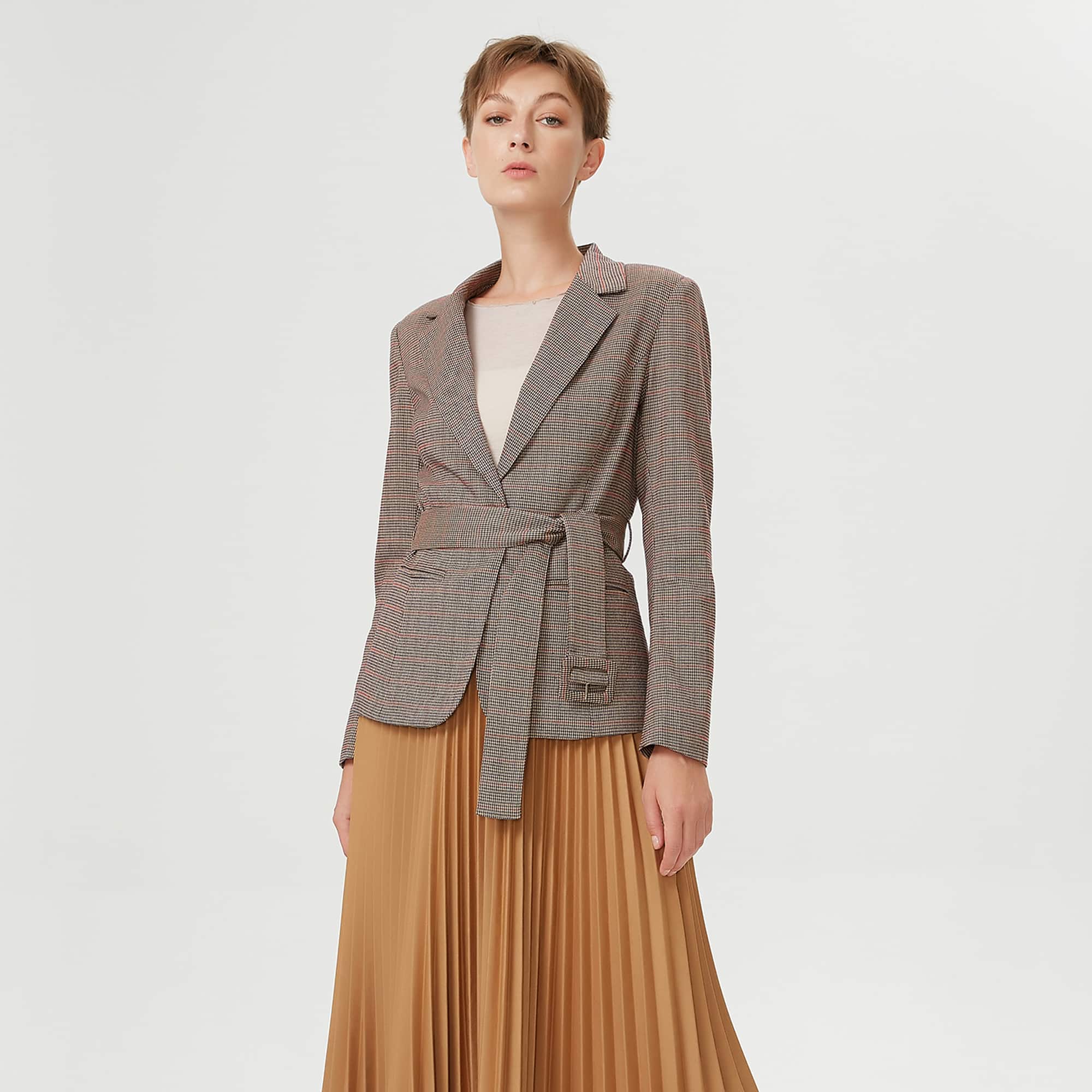 Veste tailleur à motif Prince de Galles