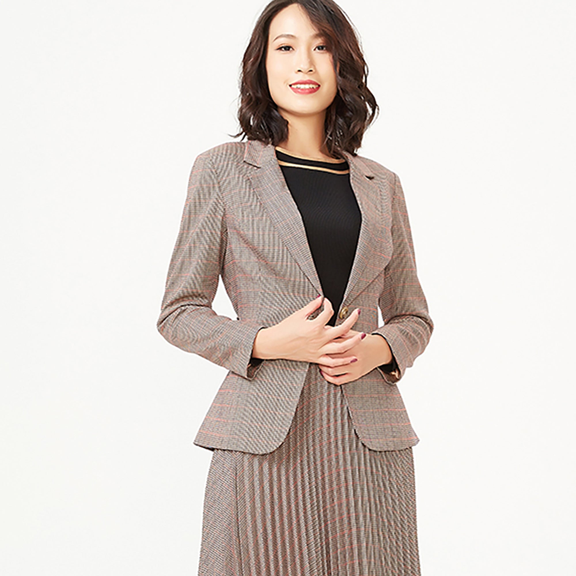 Veste tailleur à motif Prince de Galles
