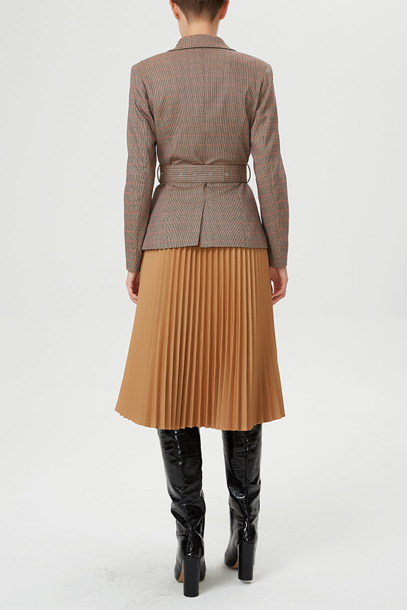 Jupe plissée et taille élastique contrastée