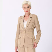 Blazer saharienne taille froncée