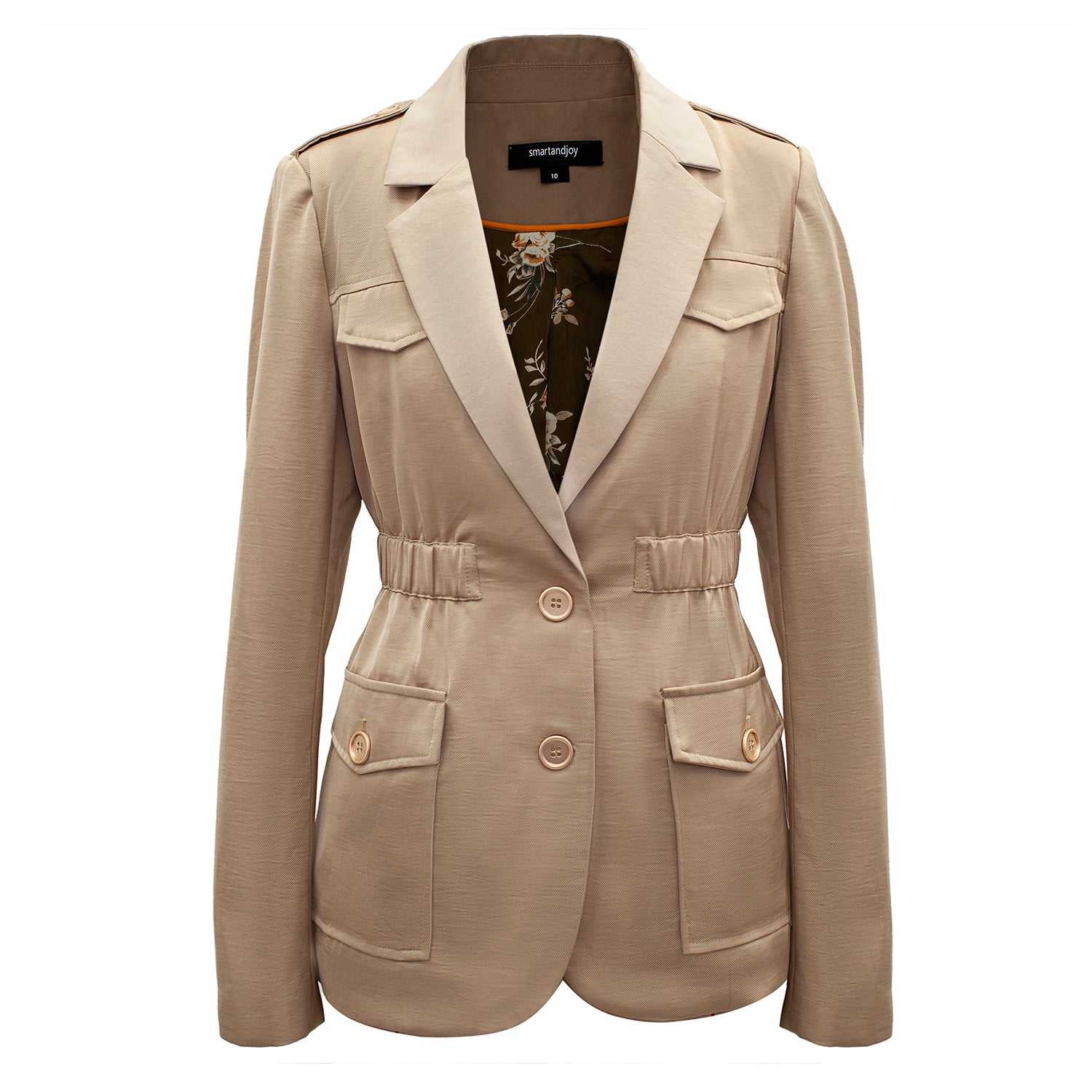 Blazer saharienne taille froncée