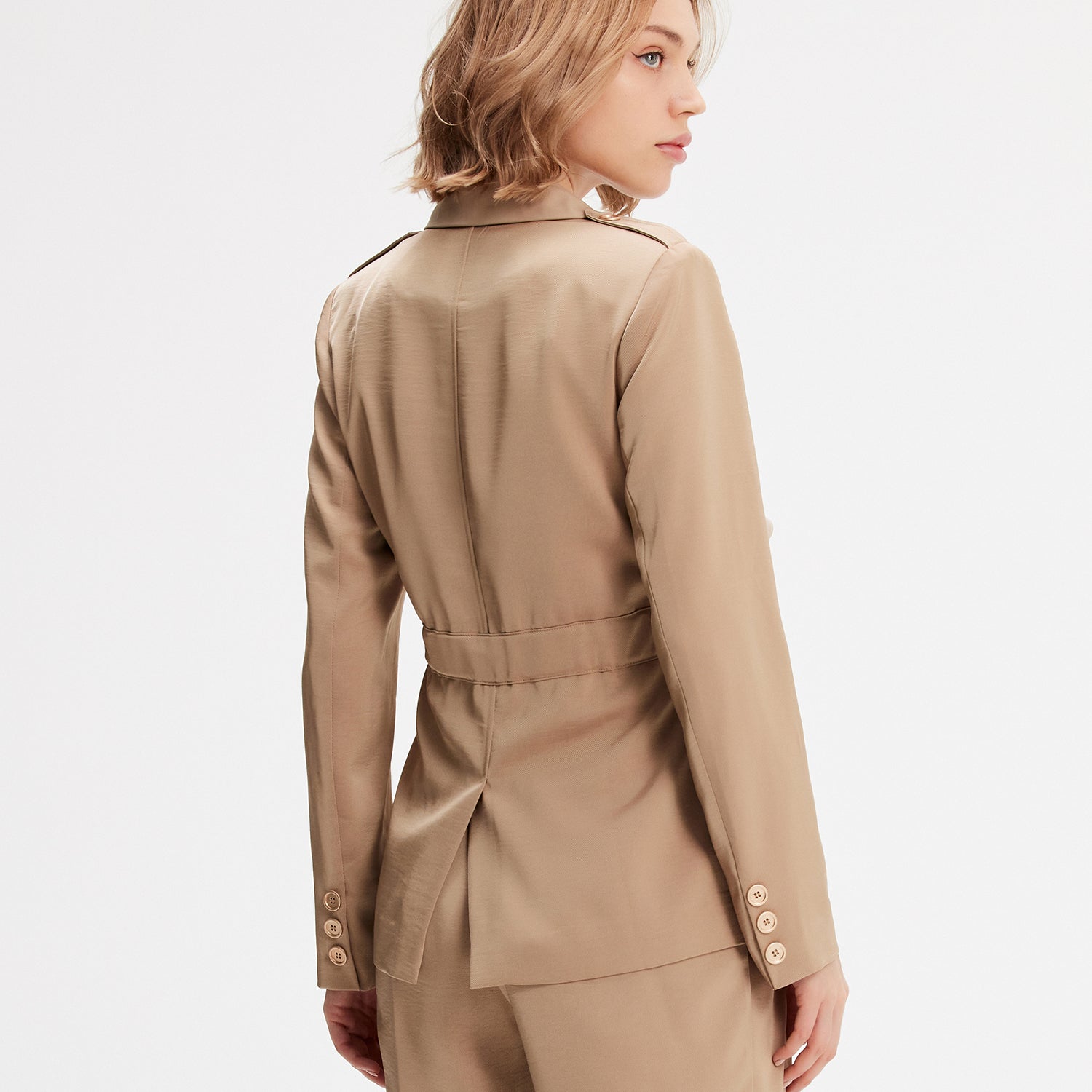 Blazer saharienne taille froncée