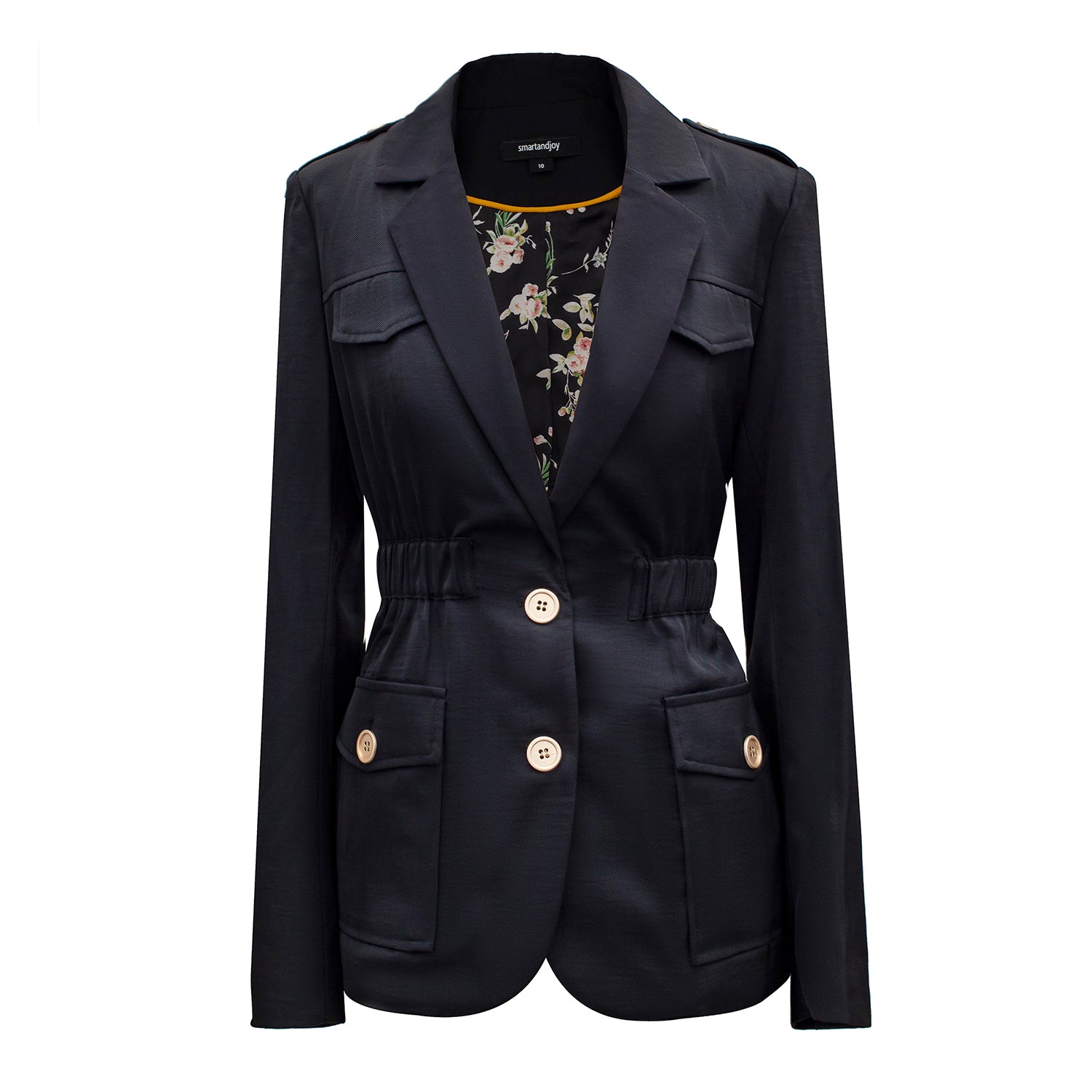 Blazer saharienne taille froncée
