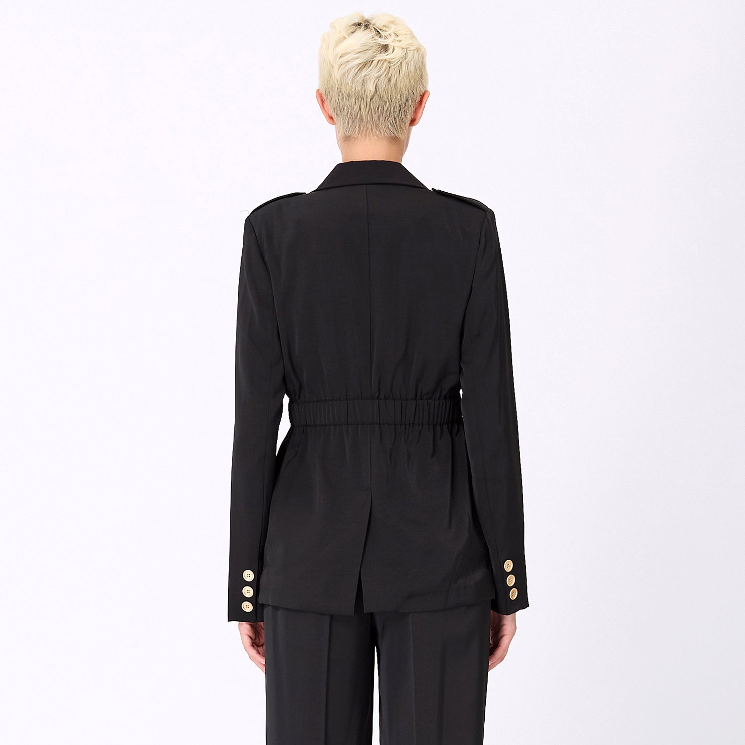 Blazer saharienne taille froncée