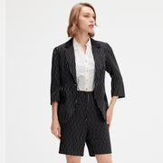 Veste bi-matière à rayure