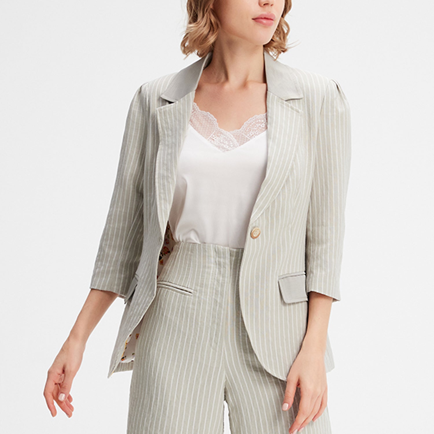 Veste bi-matière à rayure