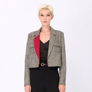 Veste de tailleur courte coupe « safari » et revers amovible