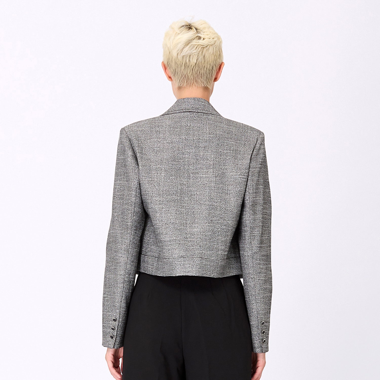 Veste de tailleur courte coupe « safari » et revers amovible