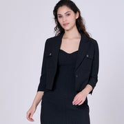 Veste courte à imprimé mini pois