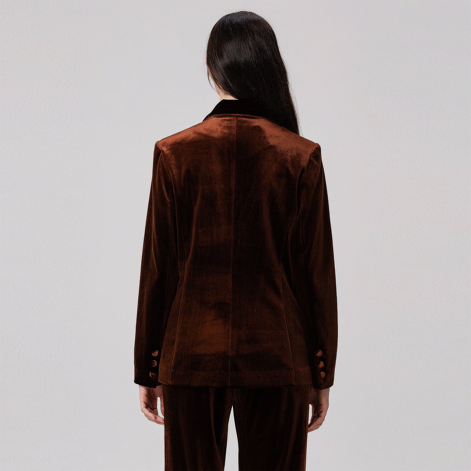Blazer en velours à double boutonnage