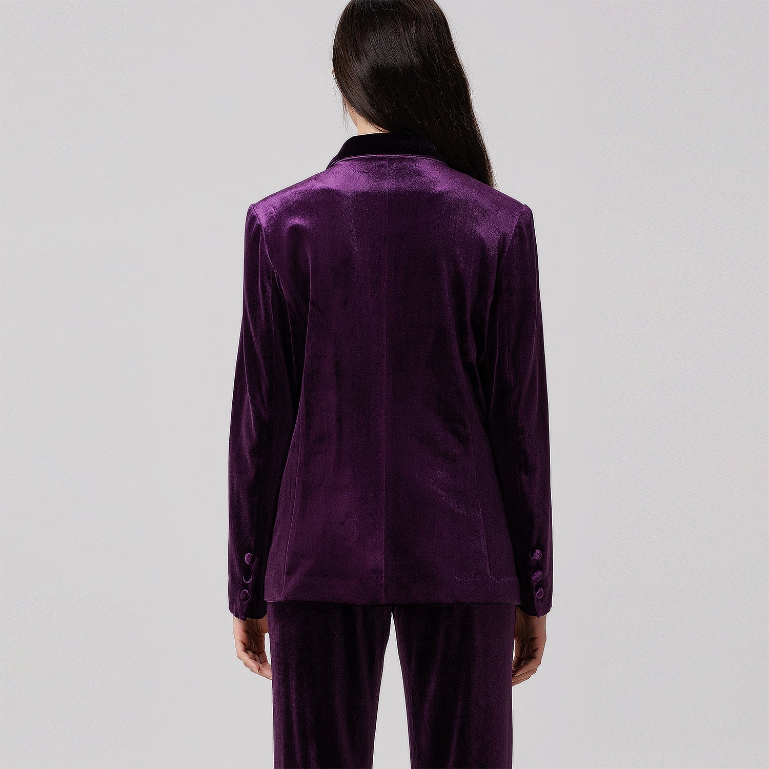 Blazer en velours à double boutonnage