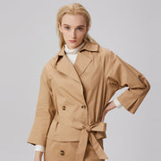 Veste trench en coton à double boutonnage