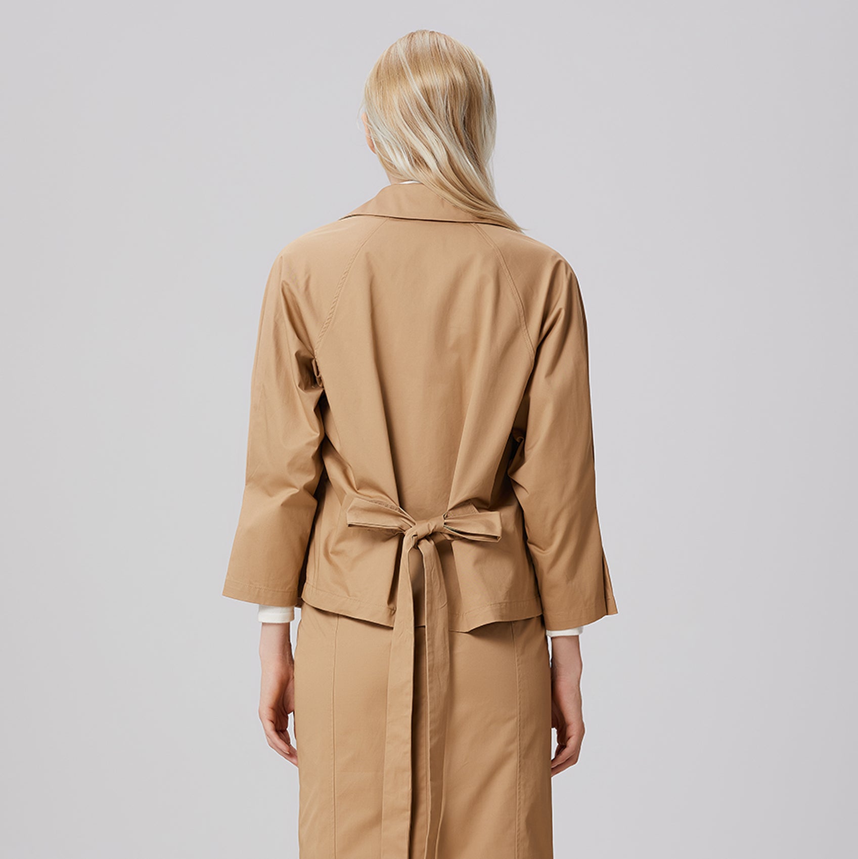 Veste trench en coton à double boutonnage