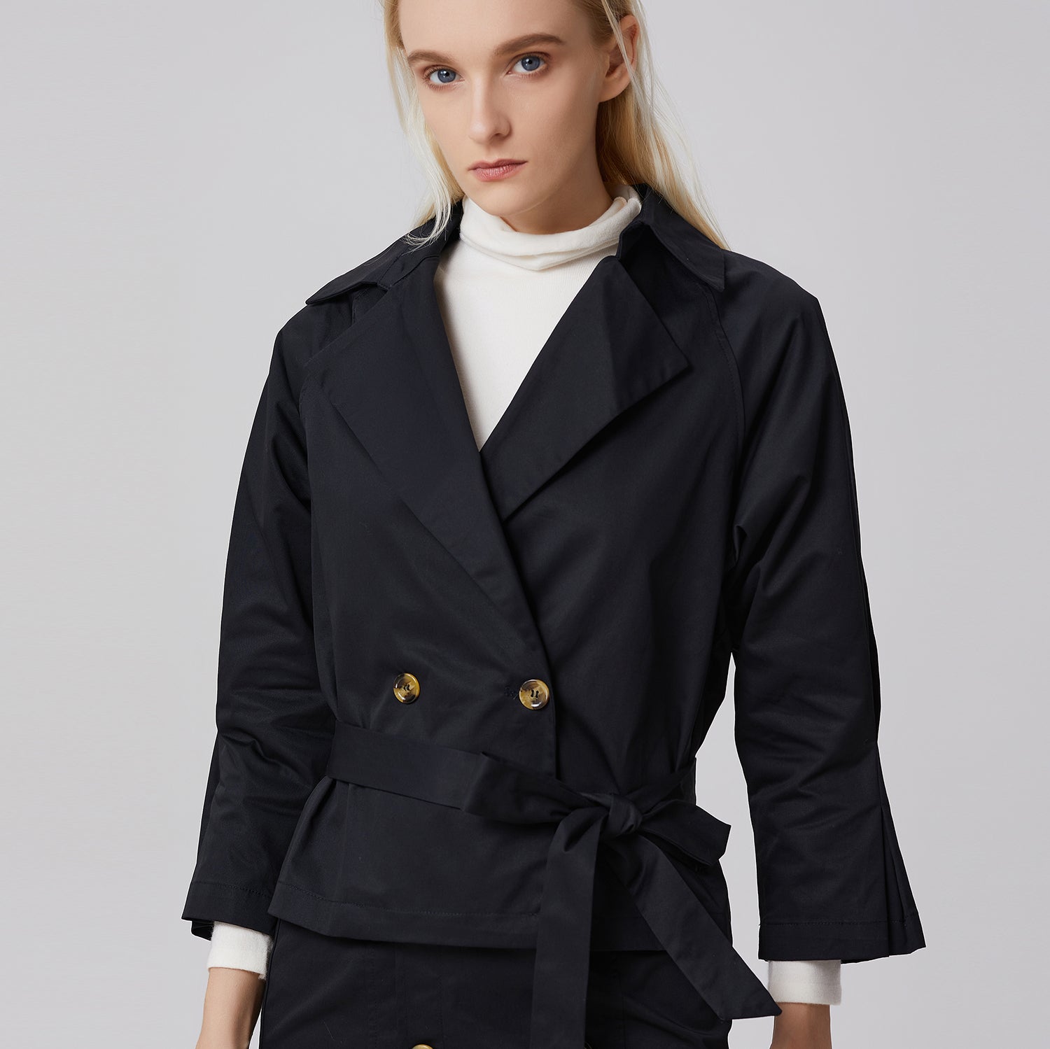Veste trench en coton à double boutonnage