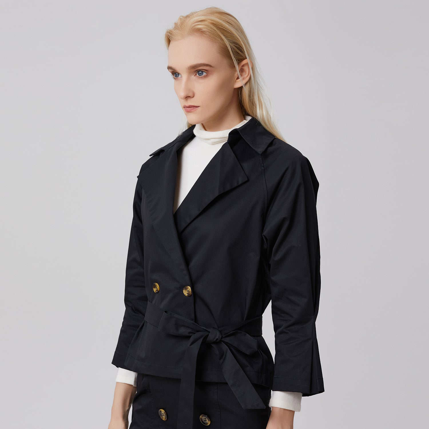 Veste trench en coton à double boutonnage