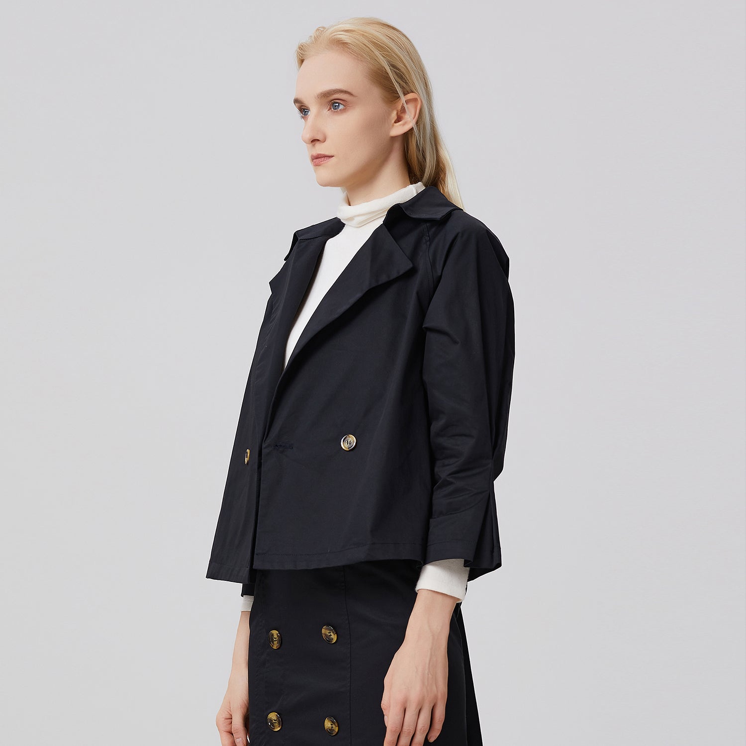 Veste trench en coton à double boutonnage