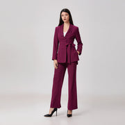 Blazer long noué à la taille