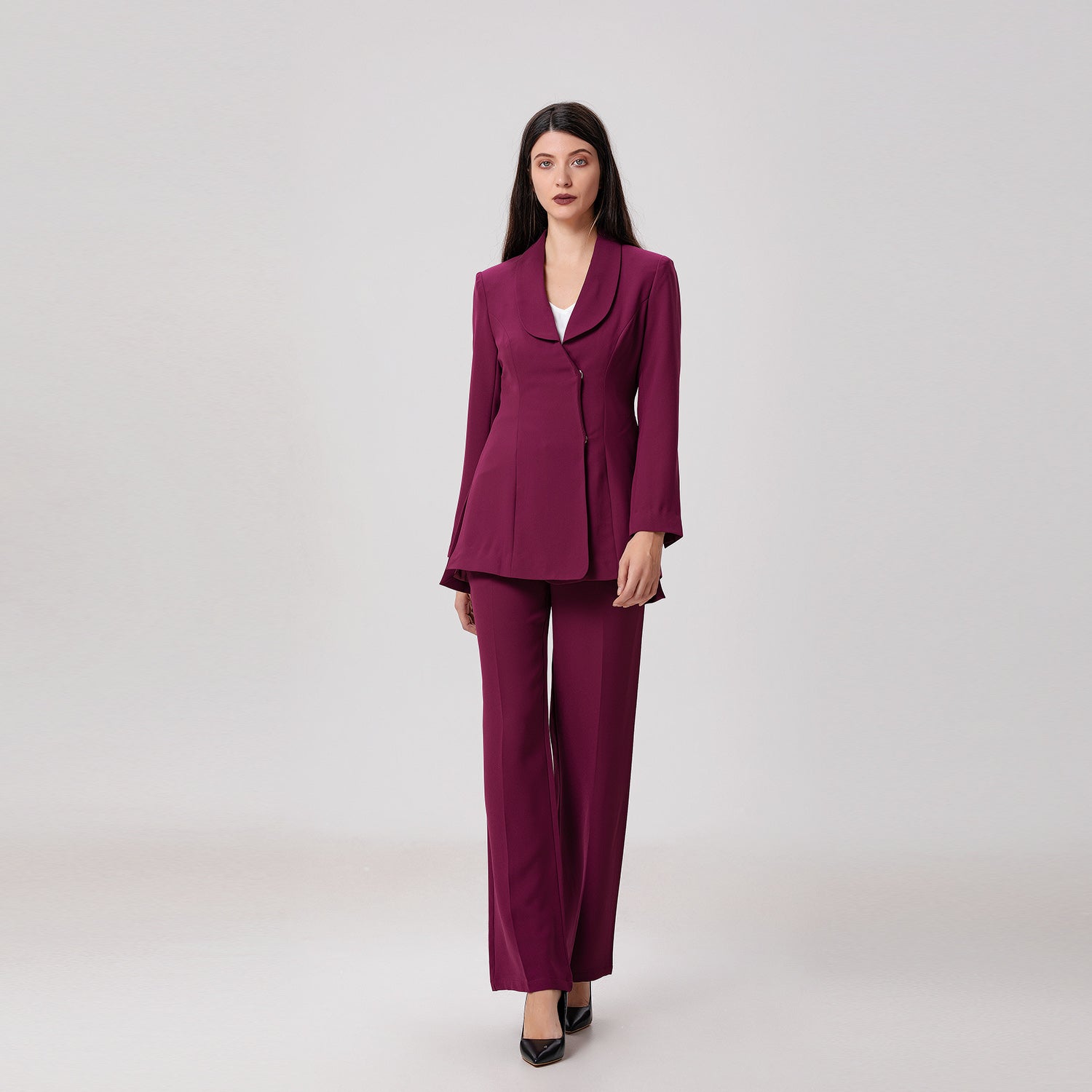 Blazer long noué à la taille